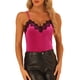 thumbnail image 1 of Camiseta de tirantes de encaje de terciopelo para mujer Inspire Chic M Rosa Claro, 1 of 6