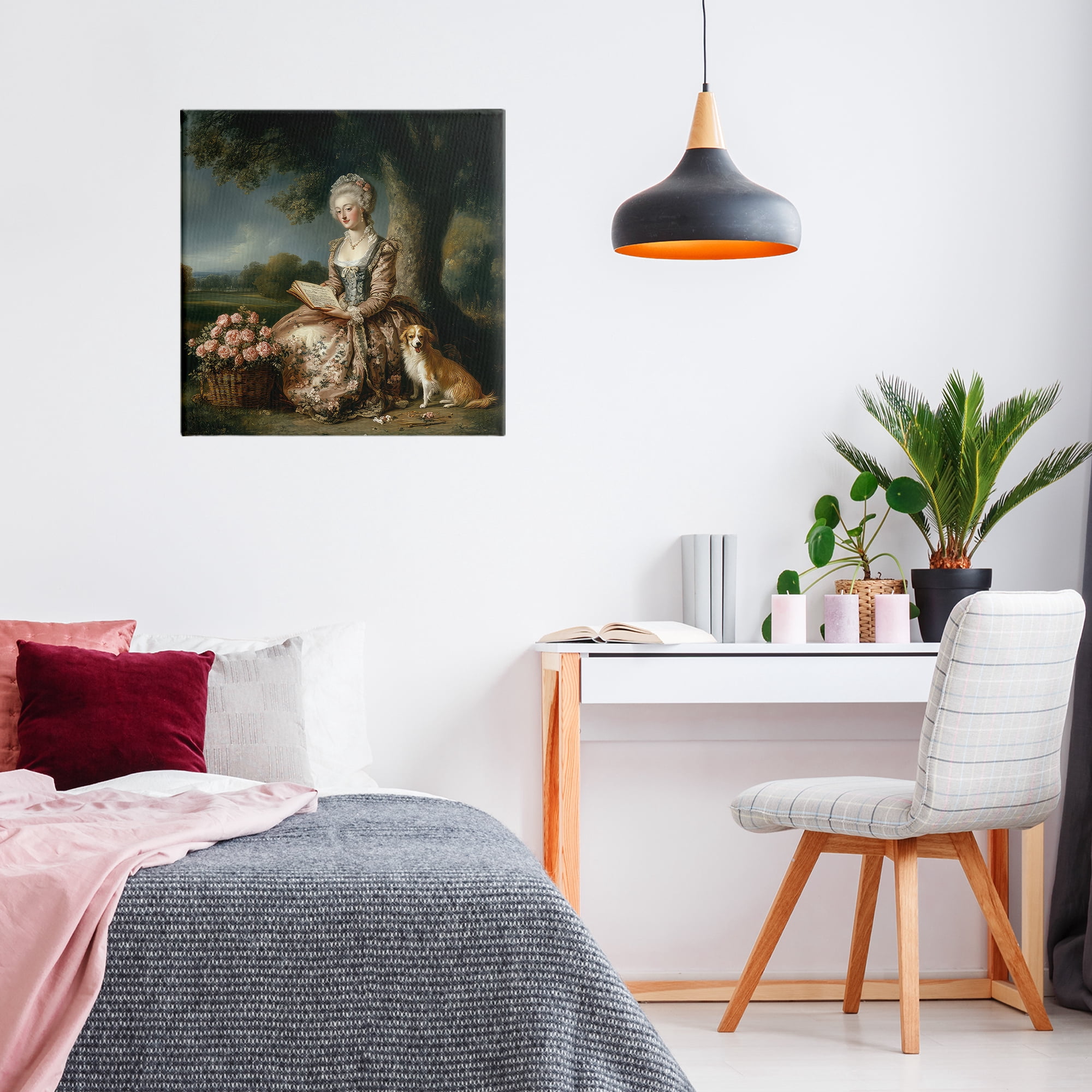 Stupell Industries Rococo Woman with Dog Canvas Wall Art, design by The Wands Want