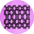 thumbnail image 1 of Ahgly Company Indoor Round Oriental Purple Traditional Area Rugs, 3' Round, 1 of 4