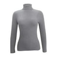 thumbnail image 5 of Juslio Womens Sweaters Pullovers Sweaters Solid Crew Neck Long Sleeve Knit Gray, 5 of 5