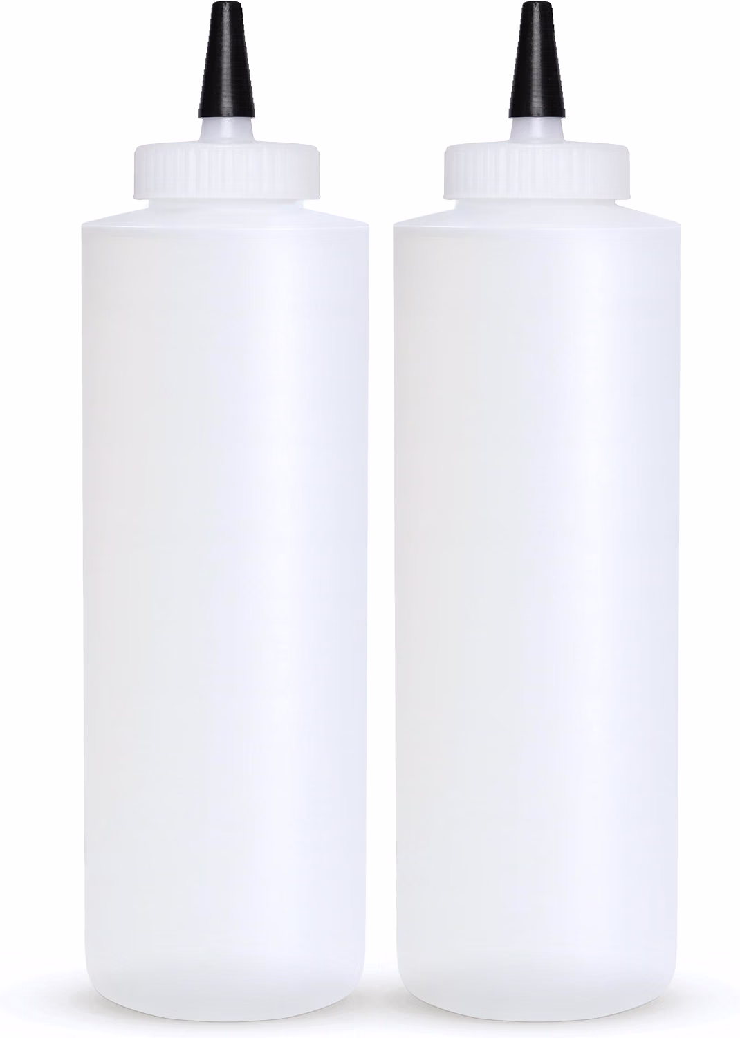 BRIGHTFROM Condiment Squeeze Bottles 16 OZ Wide Neck, Empty Squirt Bottles - Removable Top-Cap, Leak Proof for Ketchup, Mustard, Syrup, Sauces, Dressing, Oil, Arts & Crafts, BPA FREE Plastic - 2 PACK