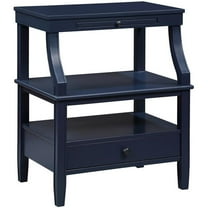 Maklaine Transitional Midnight Blue Wood Storage 1-drawer Nightstand