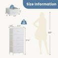 thumbnail image 3 of edx 4 Drawer Fabric Dresser for Bedroom, Tall Chest of Drawer Organizer Storage Cabinet for Closet, Entryway, White, 3 of 8