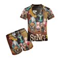 thumbnail image 1 of Movie Sing 2 Boys 2-Piece Swimsuit Set, Short Sleeve Rash Guard & Swim Trunks, 1 of 7