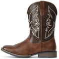 thumbnail image 3 of IUV Cowboy Boots For Men Square Toe Western Boot Slip Resistant Embroidered Pull On Boot, 3 of 6