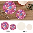 thumbnail image 4 of Coolnut Color Pattern Love Pot Holder Set of 2, Heat Resistant Round Cotton Hot Pads Table Mats Trivets for Hot Dishes/Pot/Bowl/Teapot/Hot Pot Holders, 7"+ 9", 4 of 6