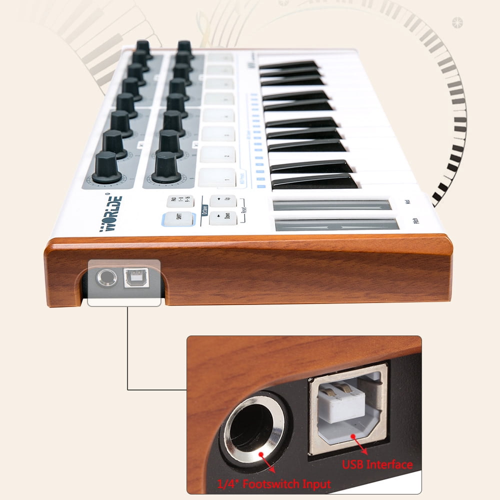 MIDI keyboard,Usb Midi Drum 25-key Usb Midi Drum Pad Professional 25-key Usbdi Buzhi And Synth Drum Rusuo Keyd Moweo Midi Mewmewcat Professional