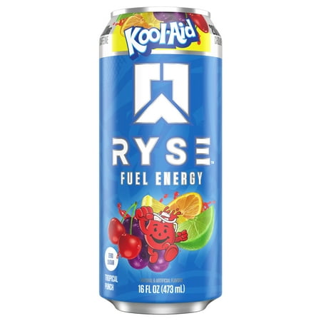 RYSE UP Supplements, Fuel Energy Drink, Kool Aid Tropical Punch, 16 Fluid Ounces