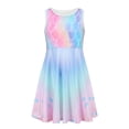 thumbnail image 2 of Robe Fille Tout-Petit Enfants Filles Été Col Rond Sans Manches Robe à Imprimé Floral Décontractée Plage Fête Robes Robe Bébé Multicolore 11 Ans-12 Ans, 2 of 7