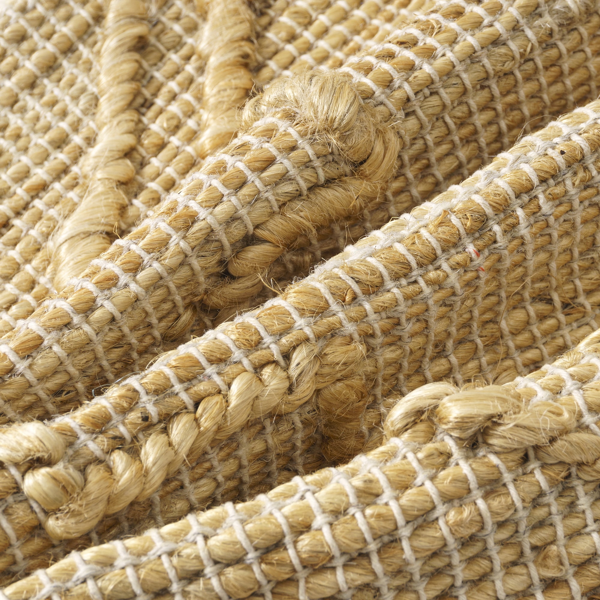 Ox Bay Nel 22" x 22" Tan Striped Geometric Jute Adult Decorative Throw Pillow