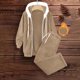 thumbnail image 4 of HongQid Womens 2 Piece Sweatsuit Set Sherpa Winter Coats Fleece Zip Up Jackets Warm Plush Hooded Plus Size Winter Coats Oversized Fuzzy Jackets with Pants, 4 of 9