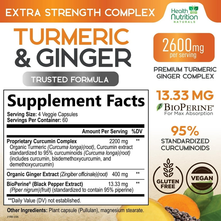 Turmeric Curcumin 2620mg with Ginger & Black Pepper, Joint