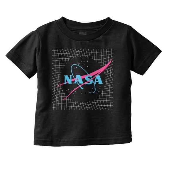 Vaporwave Retro NASA Meatball Logo Toddler Boy Girl T Shirt Infant Toddler Brisco Brands 7T