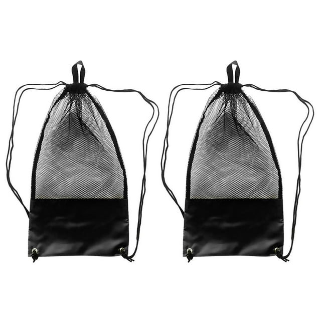 2x Bolsa de almacenamiento de malla de cosas - Cordón - Correa de hombro ajustable - para viajes y actividades libre - , Zulema Bolsa de malla de buceo
