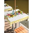 thumbnail image 2 of Outdoor Tablecloth with Umbrella Hole for Patio/Picnic/Party/Camping, Sunflower Waterproof Table Cloth Square Cover Washable, Pink Yellow Floral Elegant Pastoral Checkered (60"x 60"), 2 of 8