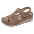thumbnail image 2 of Sandalias de mujer suaves y cómodas con cuña calada de color sólido de verano para mujer Wmkox8yii  sa1647, 2 of 9
