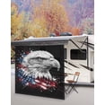 thumbnail image 5 of 4th of July RV Awning Sun Shade Screen 9'X7' Patriotic Bald Eagle Mesh Sunscreen American Flag Ink Splatter Awning Shade Screen with Zipper UV Blocker Completed Kits for RV Motorhome Camper, 5 of 7