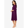 thumbnail image 3 of Roaman's Women's Plus Size Plus-Size 3/4 Sleeve Boatneck Lace Swing Dress, 3 of 3