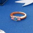 thumbnail image 4 of Gem Stone King 18K Rose Gold Plated Silver Ring Persian Blue Moissanite Lab Grown Diamond (1.00 Cttw, Size 9), 4 of 4