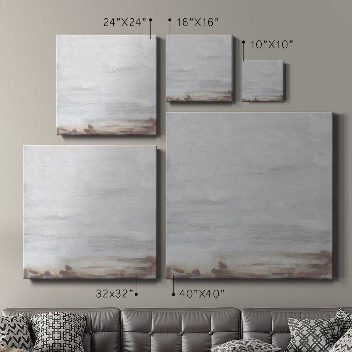 Wexford Home Neutral Breakers II-Premium Gallery Wrapped Canvas, 10" x 10" - Ready to Hang