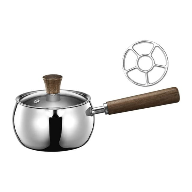 veasfak Casserole avec Couvercle Casserole de Cuisson Bouillante pour Réchauffer Soupe Huile Brûlante Camping 7,5x28 cm