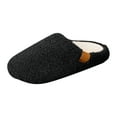 thumbnail image 6 of Slippers for Women Indoor Nonslip Flat Slip on Shoes Fuzzy Warm Winter Casual Lightweight Bedroom House Slides Black Size 6.5, 6 of 7