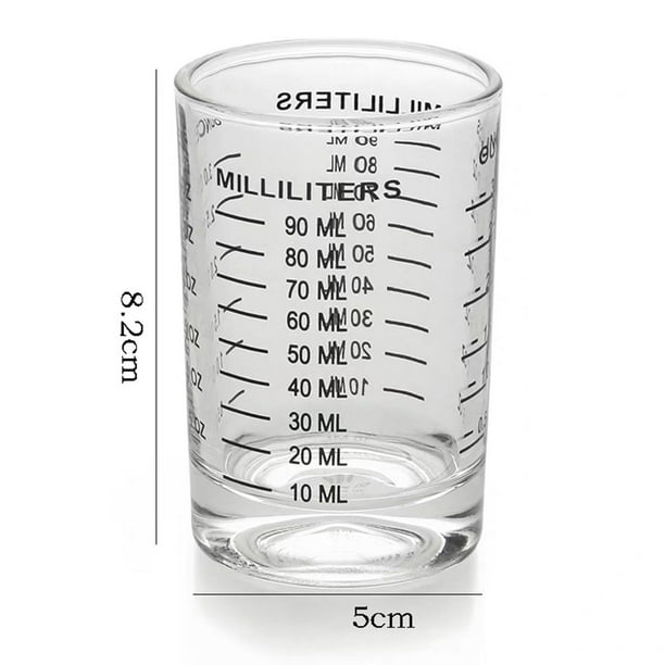 Taza Medidora de Vidrio de 90 Ml Taza de Taza de Espresso Taza de Cocción  Taza de Mezcla de Medida para Cóctel Líquido Leche , negro BLESIY Jarras  medidoras