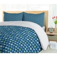 thumbnail image 4 of Ambesonne Floral Duvet Cover Sets, Scandinavian Inspired Tulips, 2-King, Night Blue Yellow Green, 4 of 6