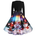 thumbnail image 4 of Pisexur Robe de Noël pour Femme Vintage à Manches Longues, Robe de Soirée des Années 1950 pour Ménagère, Bal de Promo, Robe d'Invitée de Mariage pour Femme, Robe Évasée de Fête de Noël, 4 of 9
