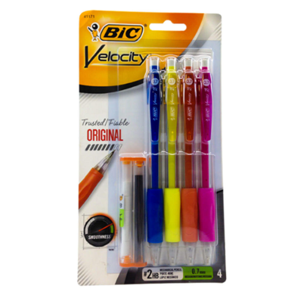 Bic Velocity 0.7 Mechanical Pencils with Refills (Pack of 4) Walmart