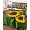 thumbnail image 2 of Quilts Queen Size, Sunflower Wooden Soft Comforter Bedding Set for Bed, Farmhouse Vintage Botanical Floral Lightweight Quilted Bedspread with Pillow Cover(2 Pieces) for All Season, 90x96 Inch, 2 of 6