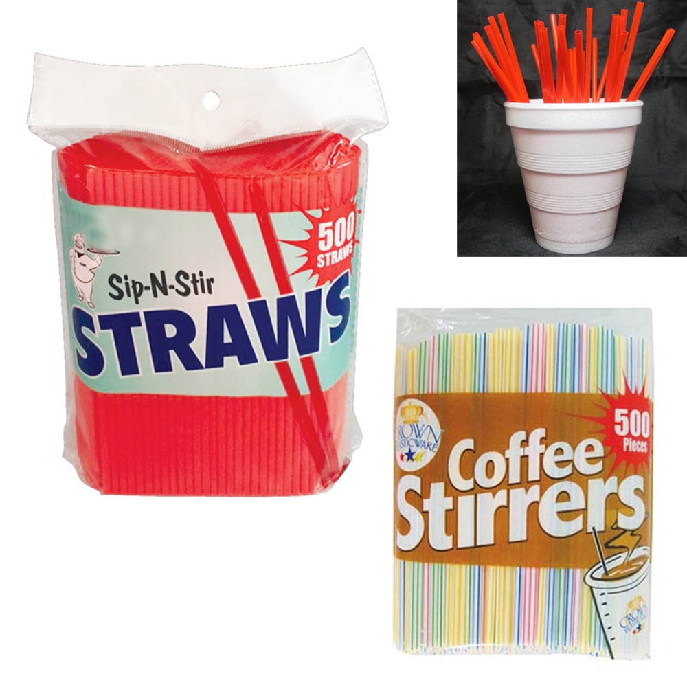 Stir Sticks for Coffee Cocktail Milk Tea HNCE Plastic Stirrers/Straws 