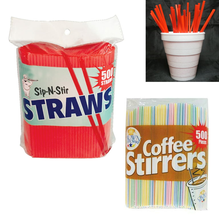Prestee 2000 Plastic Coffee Stirrers | Plastic Straws - 5 inch Coffee Stir Sticks | Cocktail Straws | Disposable Stir Sticks | Disposable Drinking Str