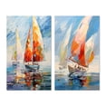 thumbnail image 2 of Designart "Sailboat modern Winds II" Boat Sailing Wall Art Set Of 2 - Multi-Color Transportation Wall Decor Set Of 2, 2 of 6