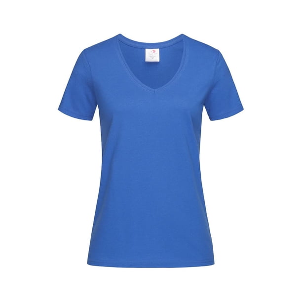 Stedman - Camiseta clásica de cuello en pico para mujer (Verde Kiwi)