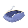 thumbnail image 3 of Caja de arena para gatos para todo tipo de arena para gatos, cara alta, resistente, fácil de limpiar, caja de arena semicerrada para gatos, bandeja de violeta, 3 of 10