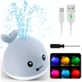 thumbnail image 1 of Juguetes de baño para bebés, juguetes de baño recargables de 1500 mAh con doble capa impermeable, juguetes luminosos para bañera de agua con aerosol de ballena para niños pequeños, niños, niñas, pisc TUNC Sencillez, 1 of 5