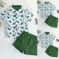 thumbnail image 5 of Baby Toddler Boy Outfits 2T 3T 4T 5T Clothes Summer Kids Pattern Short Sleeve Button Down Shirt Shorts Set, 5 of 7