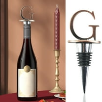Qnjujn Alphabet Wine Bottle Stoppers, 26 Letter Wine Stoppers, Alloy & Food-Grade Seal for Bottles, Reusable Party Favors for Weddings/Tastings, Modern Table Decor
