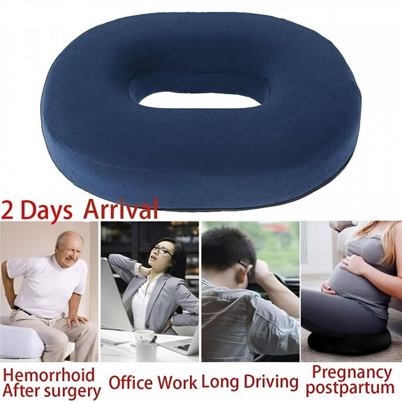 LAMIRO Donut Pillow for Tailbone Pain Bed Sore,Hemorrhoid Pillow Seat Cushion for Long Sitting Butt Pressure Relief Postpartum Post Surgery,Memory Foam Coccyx Cushions Doughnut Pillow