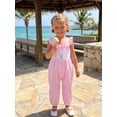 thumbnail image 3 of BemeyourBBs Toddler Baby Girls Summer Clothes Cute Infant Baby Girls One Piece Outfit Romper Overalls Ice Cream Embroidery Ruffled Sleeves Square Neck Jumpsuit, 3 of 9