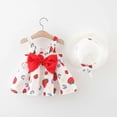 thumbnail image 2 of gdxvjhbj Robes pour Bébé Robe d'Été pour Petites Filles Robe Florale à Manches Courtes Tenue Décontractée Robe 3 12 Mois (Rouge,3-12 Months), 2 of 4