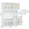thumbnail image 7 of Hiphuta 72" Tall Modern Pantry Cabinet with Adjustable Shelves, Freestanding Kitchen Hutch Cabinet for Dining Room, White, 7 of 7