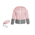 thumbnail image 2 of Qiylii Women Packable Rain Jacket  Outdoor Color Block Hooded Windbreaker, 2 of 6