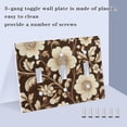 thumbnail image 3 of Yayeee Toggle Light Switch Wall Plate 2-Gang 4.56"x4.48" Decorative Outlet Cover, Brown Floral, 3 of 7