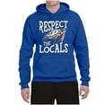 thumbnail image 2 of Wild Bobby Respect The Locals Save Our Oceans Turtle Animal Lover Unisex Graphic Hoodie Sweatshirt, Royal, Large, 2 of 6