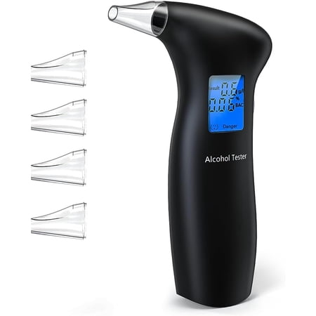 Breathalyzer,Personal Grade Accuracy Breath Alcohol Tester with Replaceable Mouthpieces,Breathalyzer Alcohol Tester for Home or Party Use