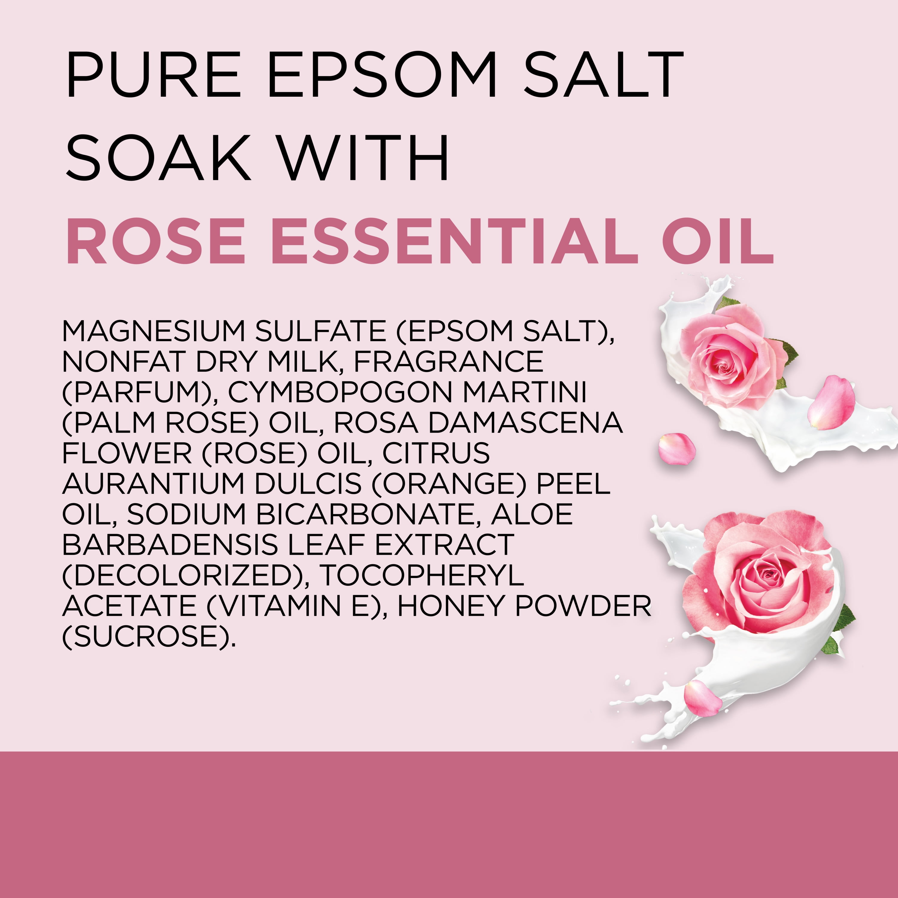 Dr Teal's Epsom Salt Magnesium Soak, Calm & Serenity with Rose Essential Oil & Milk Protein 3 lbs, 4 count
