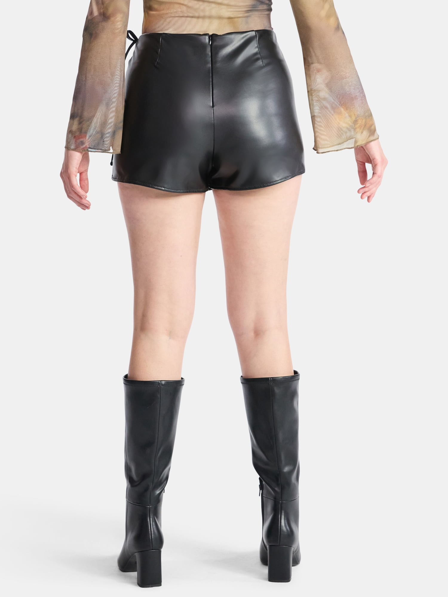 Madden NYC Women's Faux Leather Wrap Skort
