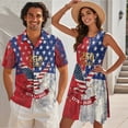 thumbnail image 2 of KUIFORTI 4th of July Couple Matching Outfits Lightweight Matching Men and Women Outfits Hawaiian Shirt for Men Breathable 4-Way Stretch Suitable for Everyday Casual Wear, 2 of 6